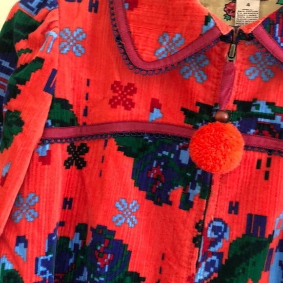 Elevenses Anthropologie Coming Up Roses Corduroy Floral Jacket Coat - Picture 5 of 9